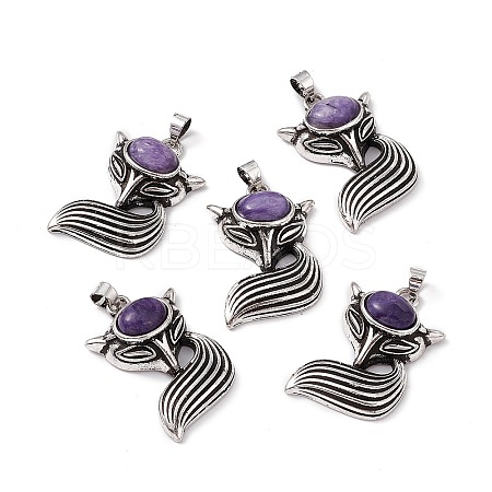 Natural Charoite Pendants KK-A173-02AS-02-1