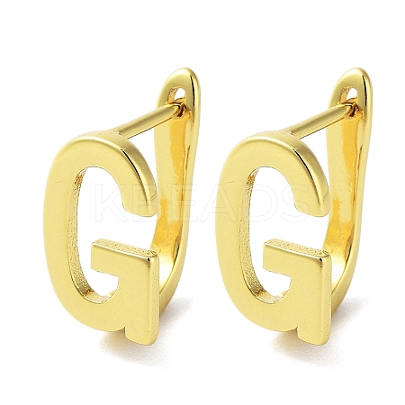 Brass Letter Stud Earrings for Women EJEW-A038-01G-G-1