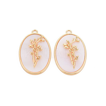 Brass Birth Floral Pendants KK-S364-294-1