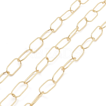 Brass Textured Oval Link Chains CHC-M025-26A-G-1