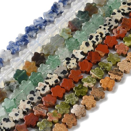 Opalite/Natural Picture Jasper/Blue Spot Jasper/Indian Agate/Dalmatian Jasper/Unakite/Strawberry Quartz Beads Strands G-B138-C01-01-1