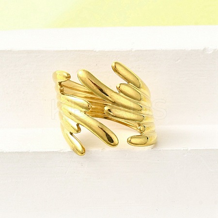 304 Stainless Steel Adjustable Cuff Rings for Women RJEW-B123-01G-04-1