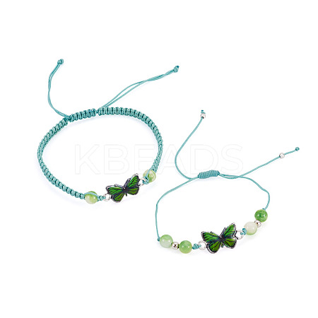 Adjustable Nylon Braided Bead Bracelets BJEW-TA00488-1