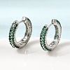 Brass Micro Pave Cubic Zirconia Hoop Earrings KK-CBA8324-24P-5