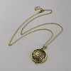 Tibetan Style Alloy Hollow Lucky Tree Magnifier Pendant Necklaces for Women NJEW-WH0001-24-3
