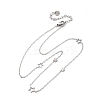 304 Stainless Steel Star Link Chain Necklaces NJEW-R026-13P-4