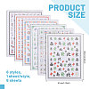 6 Sheets 6 Styles Mahjong Pattern Plastic Nail Art Stickers MRMJ-CA0001-59-2