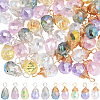 50Pcs 2 Styles Transparent Glass Charms PALLOY-BM00028-1
