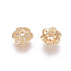 Brass Micro Pave Cubic Zirconia Fancy Bead Caps ZIRC-K080-05G-1