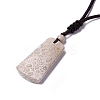 Natural Fossil Coral Trapezoid Pendant Necklace for Women NJEW-C002-01-3
