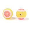 Fruits Theme Handmade Polymer Clay Beads X-CLAY-T022-04G-2