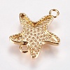Brass Micro Pave Cubic Zirconia Links ZIRC-I018-10A-G-NR-2