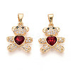 Brass Micro Pave Cubic Zirconia Pendants LS-KK-CJC0015-19G-05-1