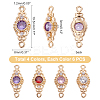 24Pcs 4 Style Brass Micro Pave Cubic Zirconia Links Connectors KK-PH0002-38-4