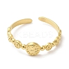 304 Stainless Steel Flat Round Wrap Open Cuff Ring for Women RJEW-I098-04G-2