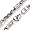 201 Stainless Steel Column & Oval Links Necklace NJEW-F222-34P-2