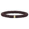 Polymer Clay Heishi Surfer Stretch Bracelet with 304 Stainless Steel Beaded BJEW-SW00112-02-1
