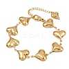 304 Stainless Steel Heart Link Chain Bracelets for Valentine's Day Gift BJEW-D359-17A-G-3