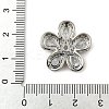 Brass Pave Cubic Zirconia 5-Petal Flower Multi-Strand Links KK-I276-30P-02-3