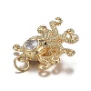 Brass Micro Clear & Black Cubic Zirconia Pendants ZIRC-F120-067G-3