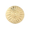 Big Flat Round with Sun Alloy Open Cuff Rings for Women RJEW-U006-04G-3
