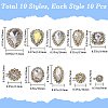 100Pcs 10 Style Flower/Horse Eye/Teardrop Sew on Rhinestone RGLA-GF0001-14A-2