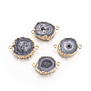 Natural Dyed Quartz Links connectors G-P399-A04-1