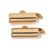 Brass Slide On End Clasp Tubes KK-N254-119G-01-1