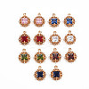 Rack Plating Brass Micro Pave Clear Cubic Zirconia Pendants X-KK-T060-61-RS-1