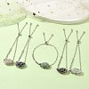 Natural Mixed Gemstone Bullet Link Slider Bracelets BJEW-JB09901-6