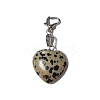 Natural Dalmatian Jasper Pendant Decorations PALLOY-PH01402-04-1