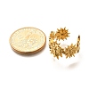 Flower 201 Stainless Steel Open Cuff Ring for Women RJEW-A053-02C-G-3