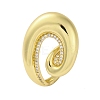 Brass Micro Pave Cubic Zirconia Open Cuff Rings for Women LS-RJEW-R100-02G-1