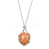 Crystal Cage Holder Necklace NJEW-JN04604-01-1