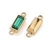 Birthstone 304 Stainless Steel Rhinestone Connector Charms STAS-L022-576G-03-2