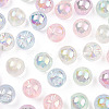 UV Plating Rainbow Iridescent Acrylic Beads OACR-P015-04B-1