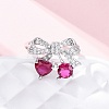 Brass Micro Pave Cubic Zirconia Cuff Rings for Women RJEW-A062-01P-5
