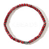 Dyed Natural Imperial Jasper & Synthetic Non-magnetic Hematite Beads Stretch Bracelets for Men EG0676-1-2