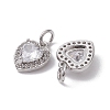 Valentine's Day Brass Micro Pave Clear Cubic Zirconia Charms KK-K360-23P-2