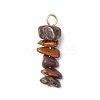 10Pcs 5 Colors 12 Constellation Natural Rose Quartz & Gold Rutilated Quartz & Tiger Eye & White Moonstone & Citrine Pendants PALLOY-JF02839-07-3