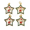 Christmas Themed Brass Micro Pave Cubic Zirconia Pendants ZIRC-L101-05G-1