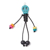 Dyed Synthetic Turquoise Skull Korean Waxed Polyester Cord Big Pendants PALLOY-TA00301-4
