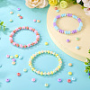 350Pcs 7 Colors UV Plating Opaque Acrylic Beads MACR-TA0002-31-7