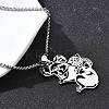 201 Stainless Steel Laser Cut Mother and Baby Koala Pendant Box Chain Necklaces for Women Men NJEW-E156-01P-3