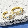 Brass Clear Cubic Zirconia Hoop Earrings EJEW-M047-06G-2
