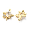 Brass Pave Clear Cubic Zirconia Connector Charms KK-H460-19G-2