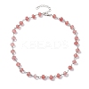 Synthetic Cherry Quartz Glass Necklaces for Women NJEW-JN04739-01-4