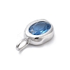 925 Sterling Silver Cubic Zirconia Oval Charms STER-S006-01S-C-2