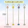 8Pcs 4 Colors Iron Bar Beadable Keychain for Jewelry Making DIY Crafts FIND-YW0005-17-2