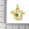 Rack Plating Brass Micro Pave Green Cubic Zirconia Pendants KK-C053-10G-3